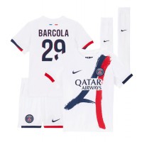 Fotballdrakt Barn Paris Saint-Germain Bradley Barcola #29 Bortedraktsett 2024-25 Kortermet (+ Korte bukser)